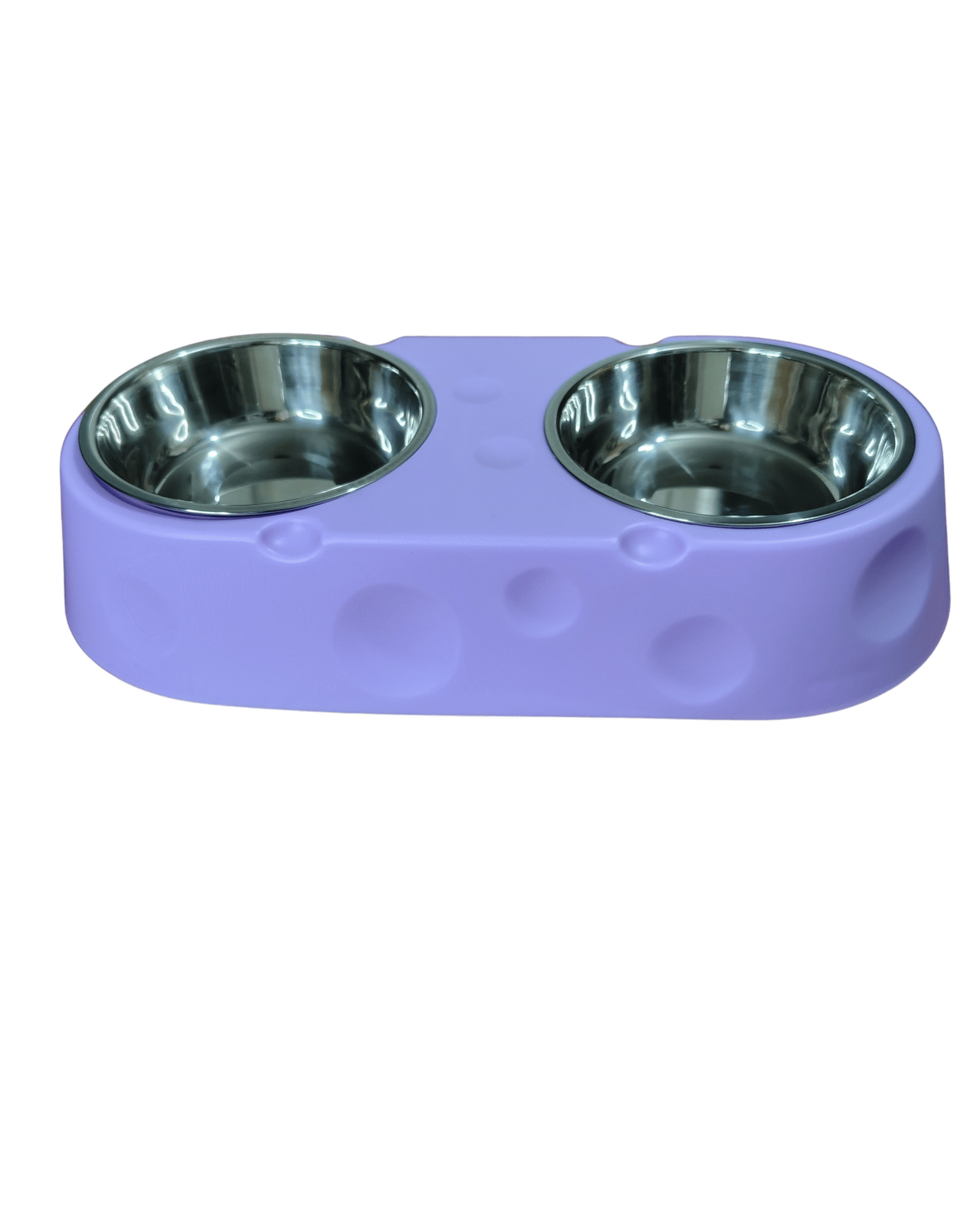Comedero Plato Doble de Acero Inoxidable para Mascotas